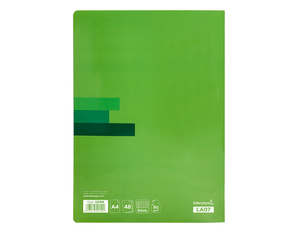 LIBRETA LIDERPAPEL SCRIPTUS A4 48 HOJAS 90G/M2 CUADRO 6MM CON MARGEN