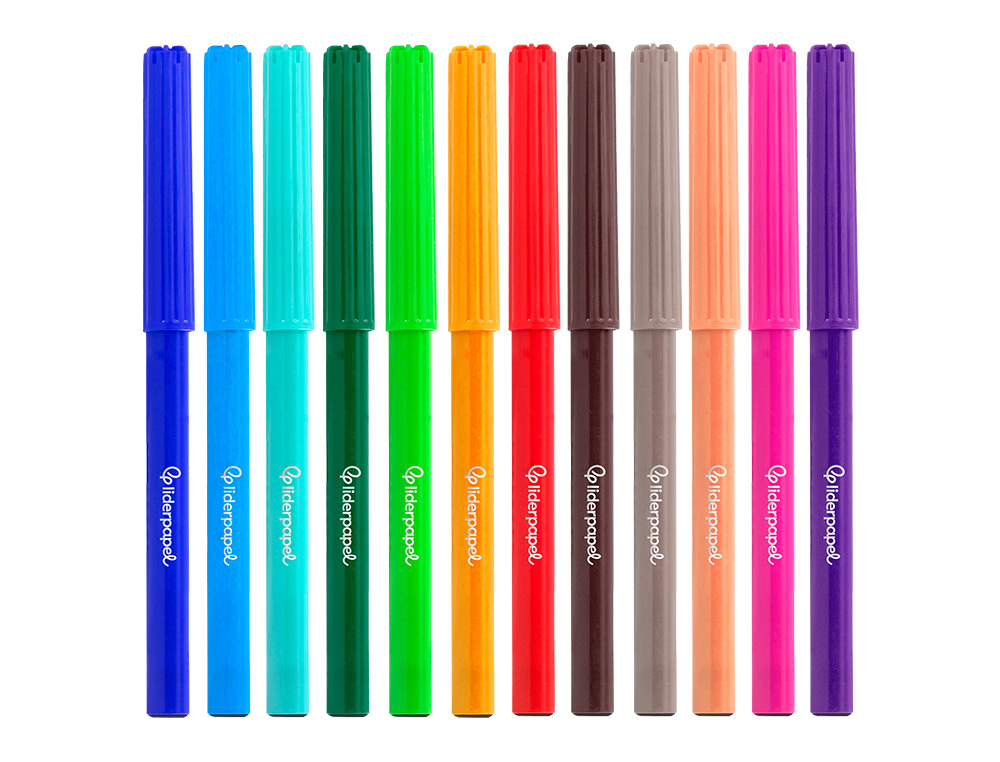 ROTULADOR LIDERPAPEL SLIM CAJA DE 12 UNIDADES COLORES SURTIDOS