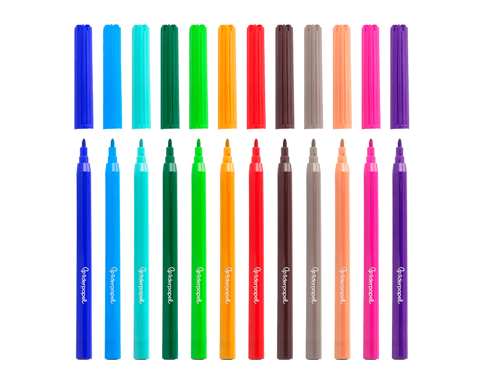 ROTULADOR LIDERPAPEL SLIM CAJA DE 12 UNIDADES COLORES SURTIDOS