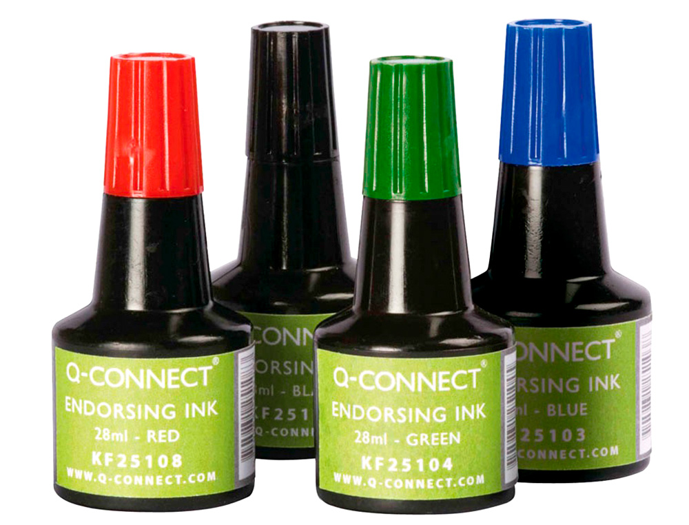 TINTA TAMPON Q-CONNECT AZUL BOTE 28 ML