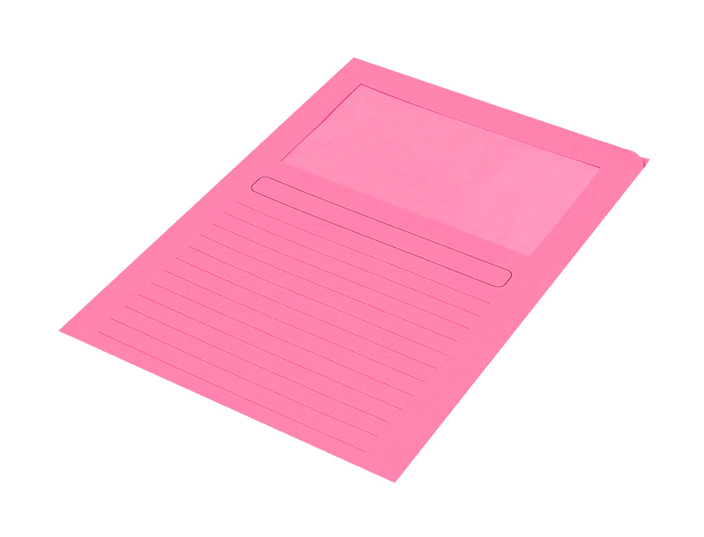 SUBCARPETA CARTULINA Q-CONNECT DIN A4 COLORES SURTIDOS CON VENTANA TRANSPARENTE 120G/M2 PAQUETE DE 25 UNIDADES