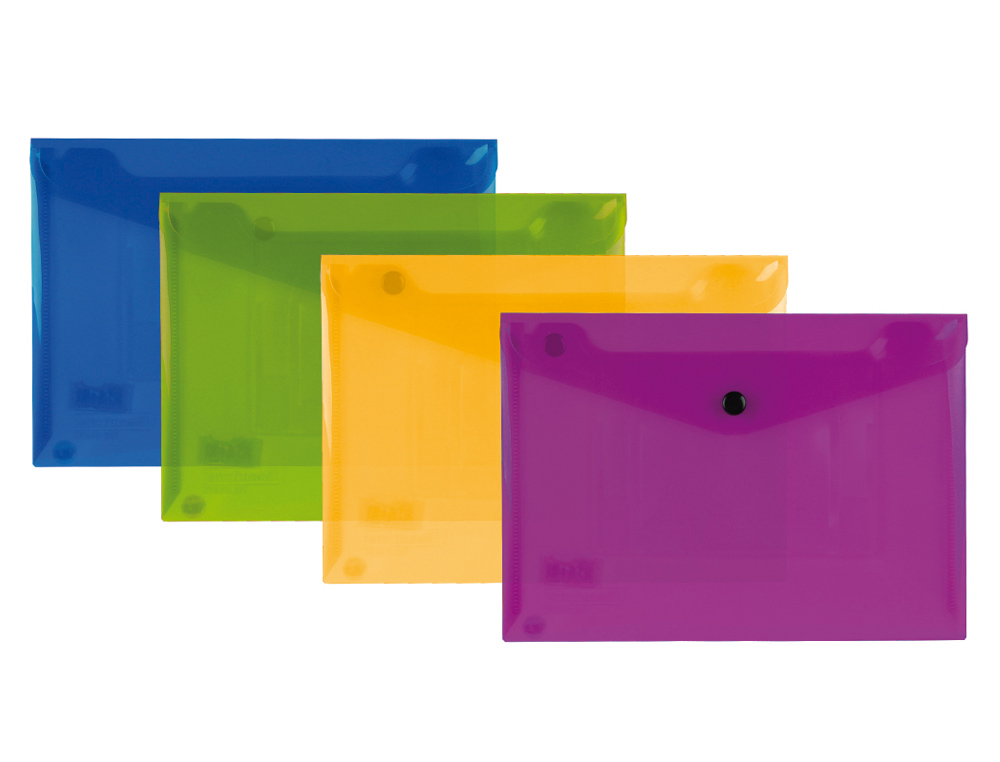 CARPETA LIDERPAPEL DOSSIER BROCHE POLIPROPILENO DIN A5 PACK DE 4 COLORES SURTIDOS