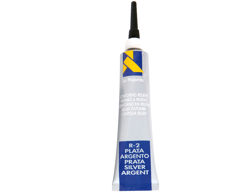 CONTORNO RELIEVE LA PAJARITA PLATA R-2 TUBO 20 ML