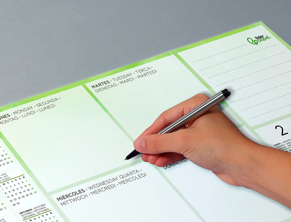 PLANNING SOBREMESA SEMANAL LIDERPAPEL 40X60 CM 80 GR 60 HOJAS 2026-2027