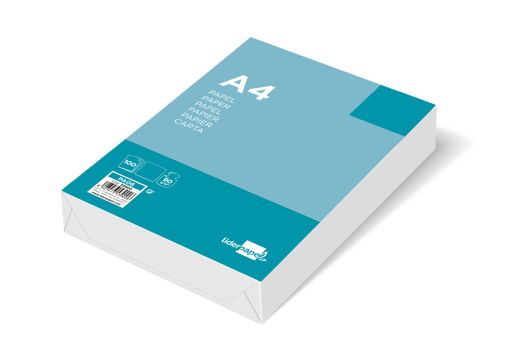 PAPEL LIDERPAPEL A4 90G/M2 LISO PAQUETE DE 100 HOJAS