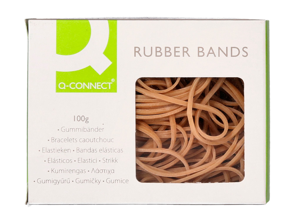 BANDAS ELASTICAS Q-CONNECT 100 GR 125 X 9 MM NUMERO 12,5