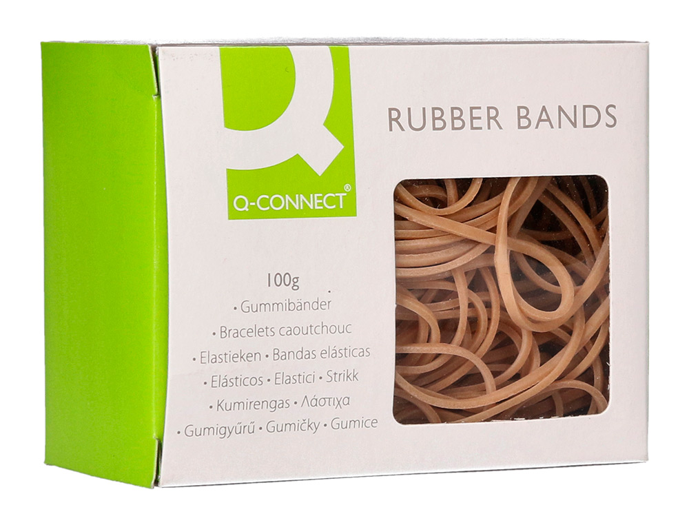 BANDAS ELASTICAS Q-CONNECT 100 GR 125 X 9 MM NUMERO 12,5