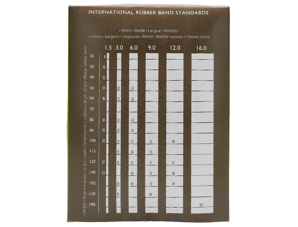BANDAS ELASTICAS Q-CONNECT 1000 GR 125 X 9 MM NUMERO 12,5