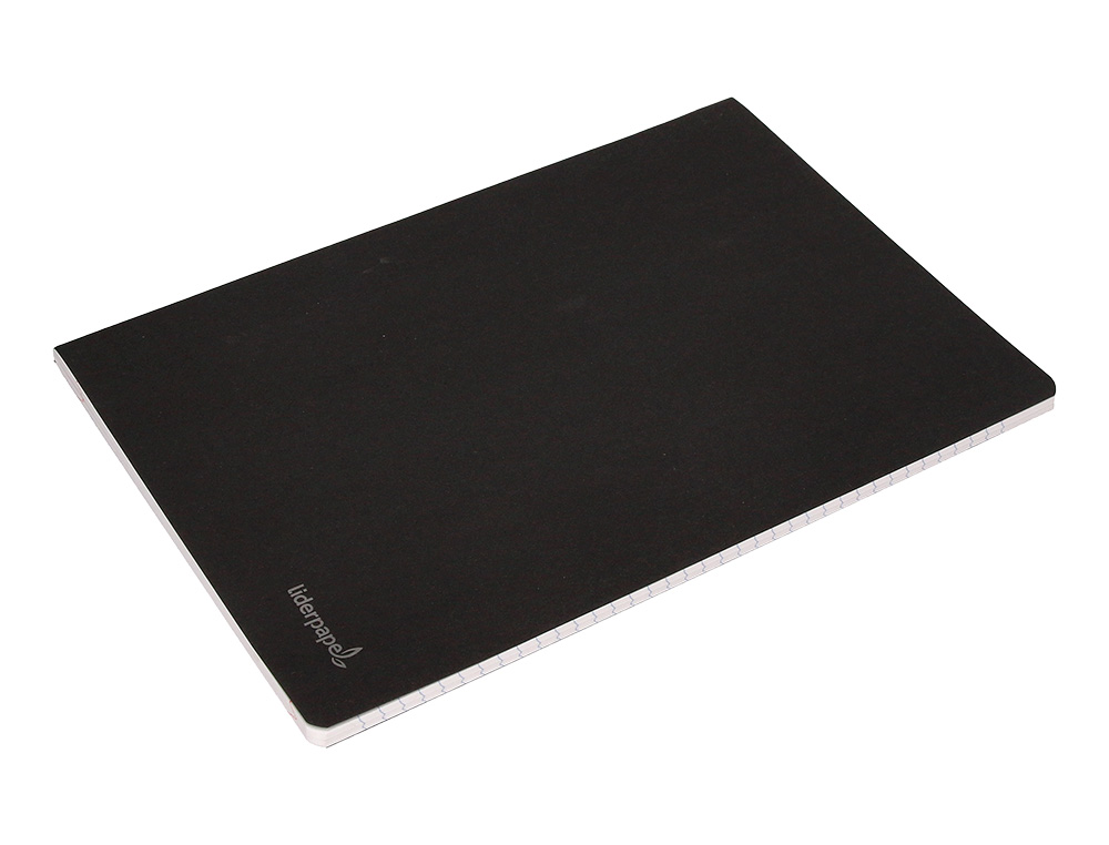 LIBRETA LIDERPAPEL TAPA NEGRA A4 80 HOJAS 60G/M2 LISO CON DOBLE MARGEN
