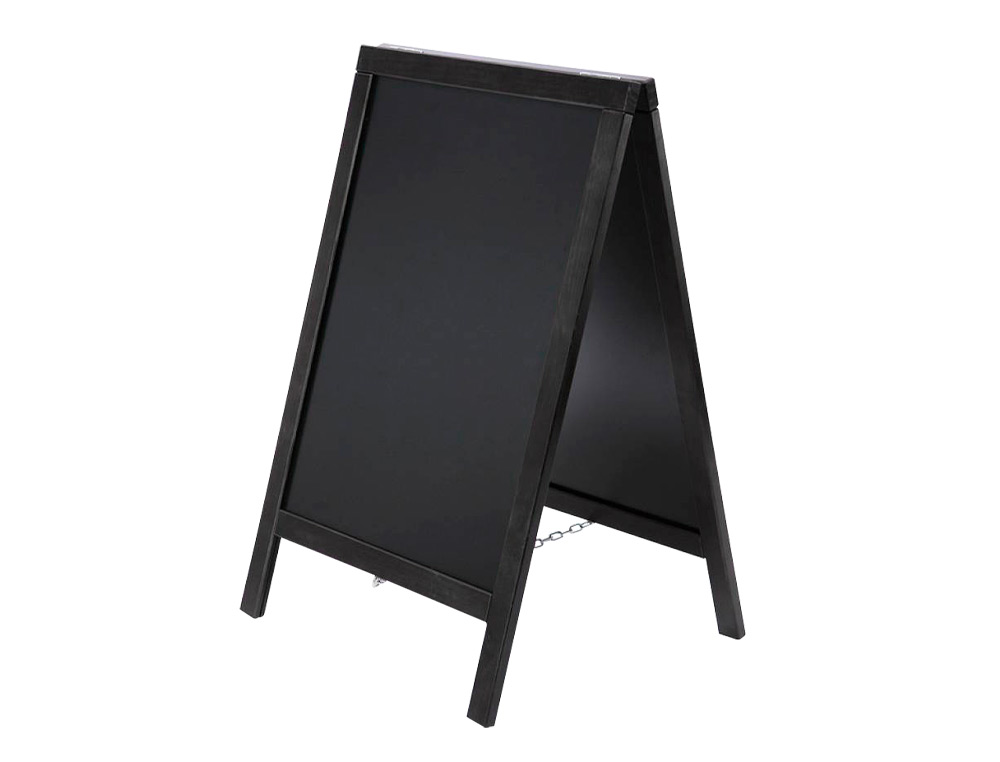 PIZARRA NEGRA LIDERPAPEL CABALLETE DOBLE CARA DE MADERA CON SUPERFICIE PARA ROTULADORES 75X135 CM