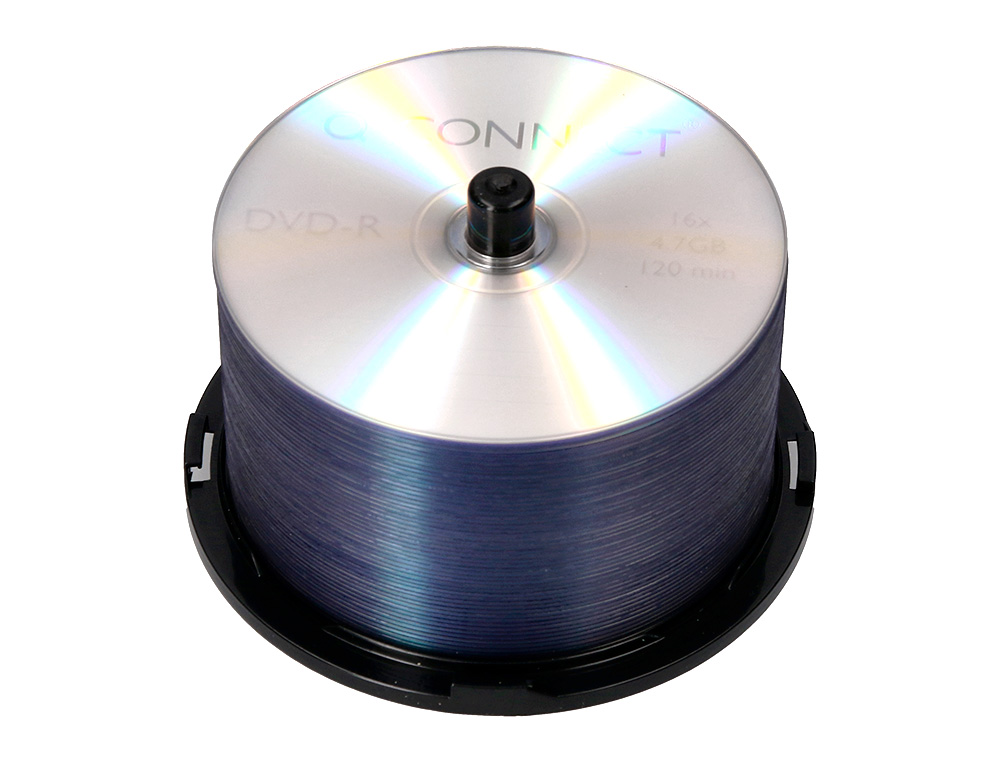 DVD-R Q-CONNECT CAPACIDAD 4,7GB DURACION 120MIN VELOCIDAD 16X BOTE DE 50 UNIDADES