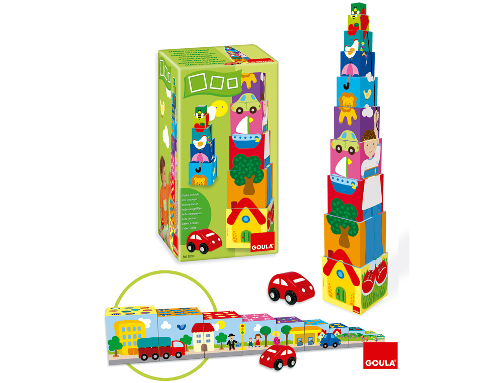 PUZLE DISET CUBOS APILABLES COCHE