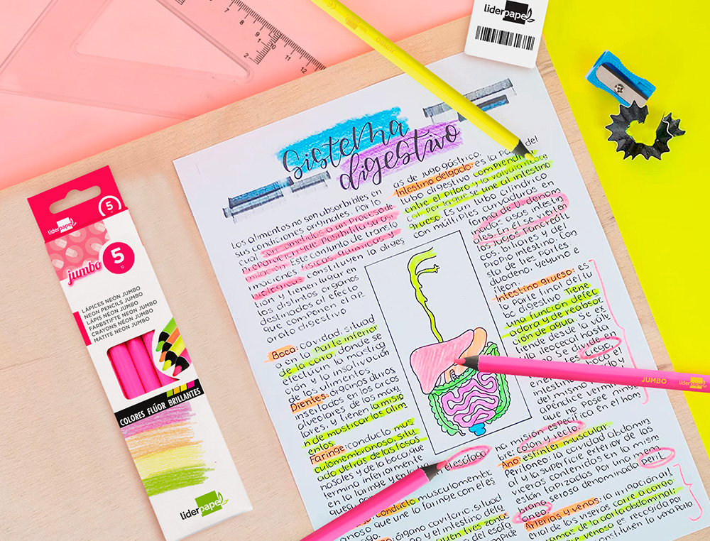 LAPICES FLUORESCENTE LIDERPAPEL JUMBO NEON ROSA