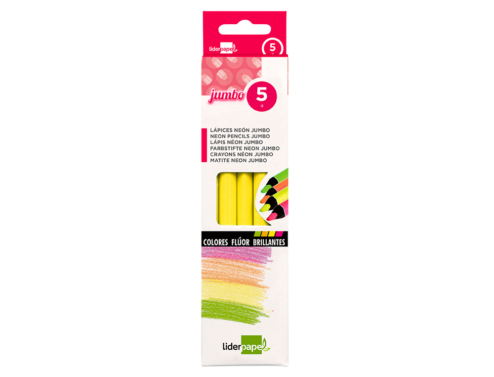 LAPICES FLUORESCENTE LIDERPAPEL JUMBO NEON AMARILLO
