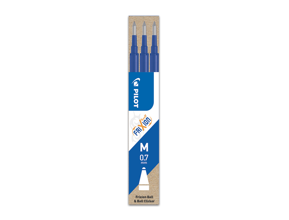 RECAMBIO BOLIGRAFO PILOT FRIXION BALL AZUL CAJA DE 3 UNIDADES