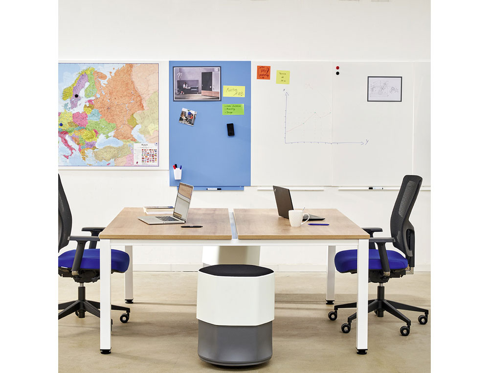PIZARRA ROCADA MAGNETICA BLANCA CON SISTEMA SKI WHITEBOARD 100X150 CM