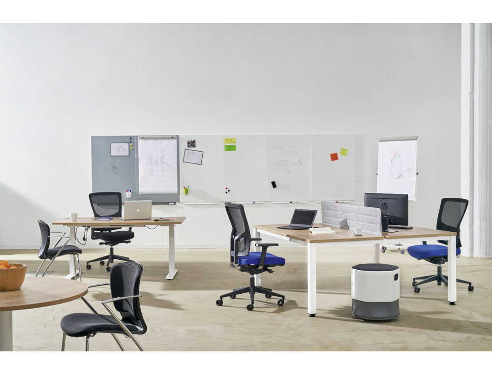 PIZARRA ROCADA MAGNETICA BLANCA CON SISTEMA SKI WHITEBOARD 100X150 CM