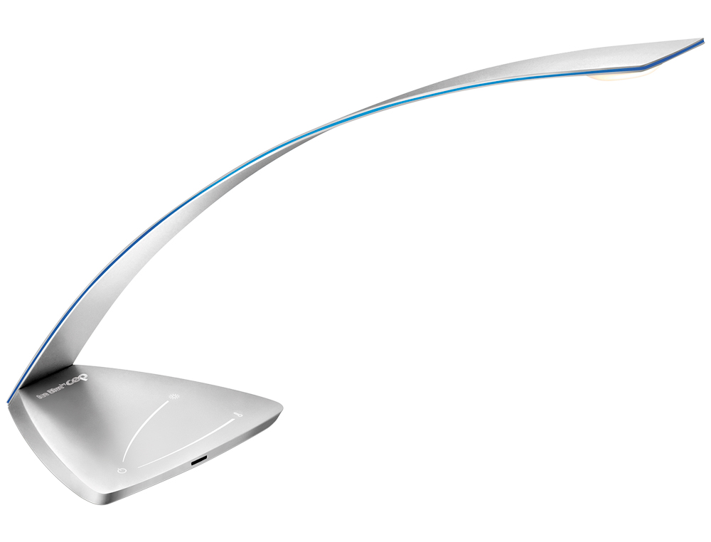 LAMPARA DE OFICINA CEP ICE BLUE DE ALUMINIO Y ACERO CON BASE