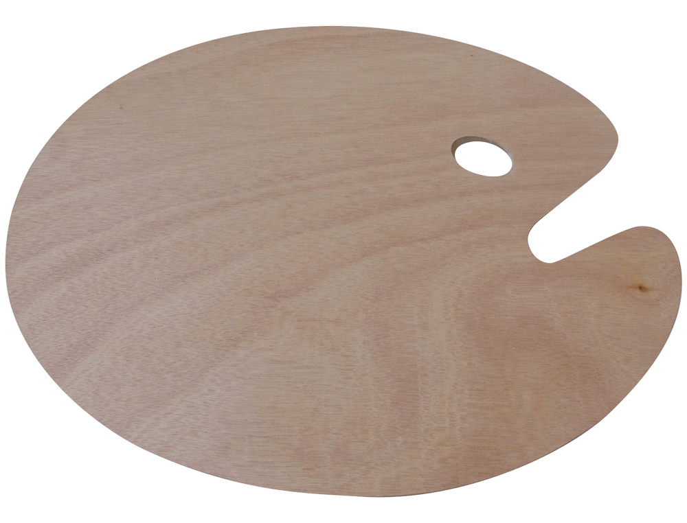 PALETA MADERA ARTIST OVALADA TAMAÑO 30X40X0,05 CM