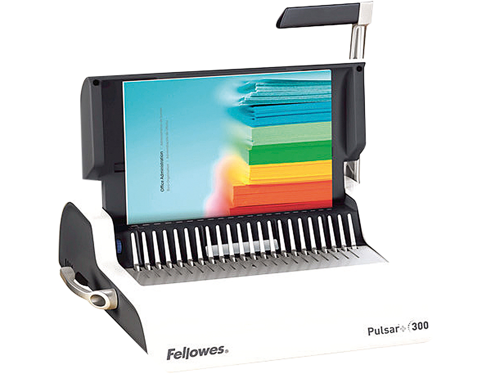 ENCUADERNADORA MANUAL PARA CANUTILLO FELLOWES PULSAR+300 PERFORA 20 HOJAS TAMAÑO DIN A4ENCUADERNA HASTA 300 HOJAS