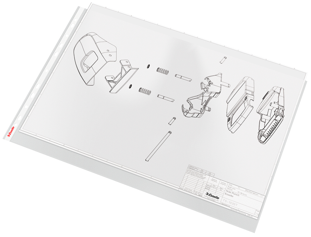 FUNDA MULTITALADRO ESSELTE DIN A3 80 MC POLIPROPILENO APERTURA SUPERIOR PACK DE 10 UNIDADES