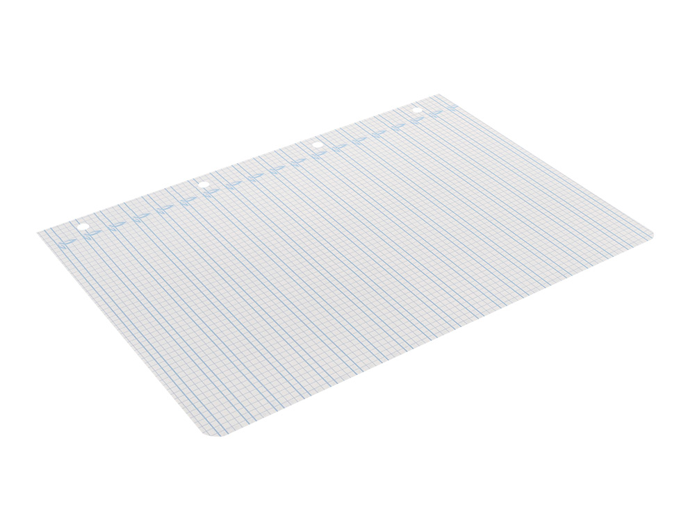 RECAMBIO LIDERPAPEL A4 PAUTAGUIA 100 HOJAS 75 G CUADRICULADO PAUTADO 4MM CON MARGEN 4 TALADROS