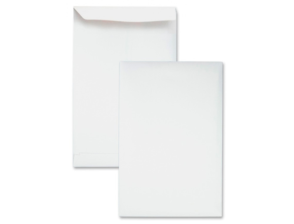 SOBRE LIDERPAPEL BOLSA N 10 BLANCO FOLIO PROLONGADO 250X353 MM TIRA DE SILICONA PAQUETE DE 25 UNIDADES