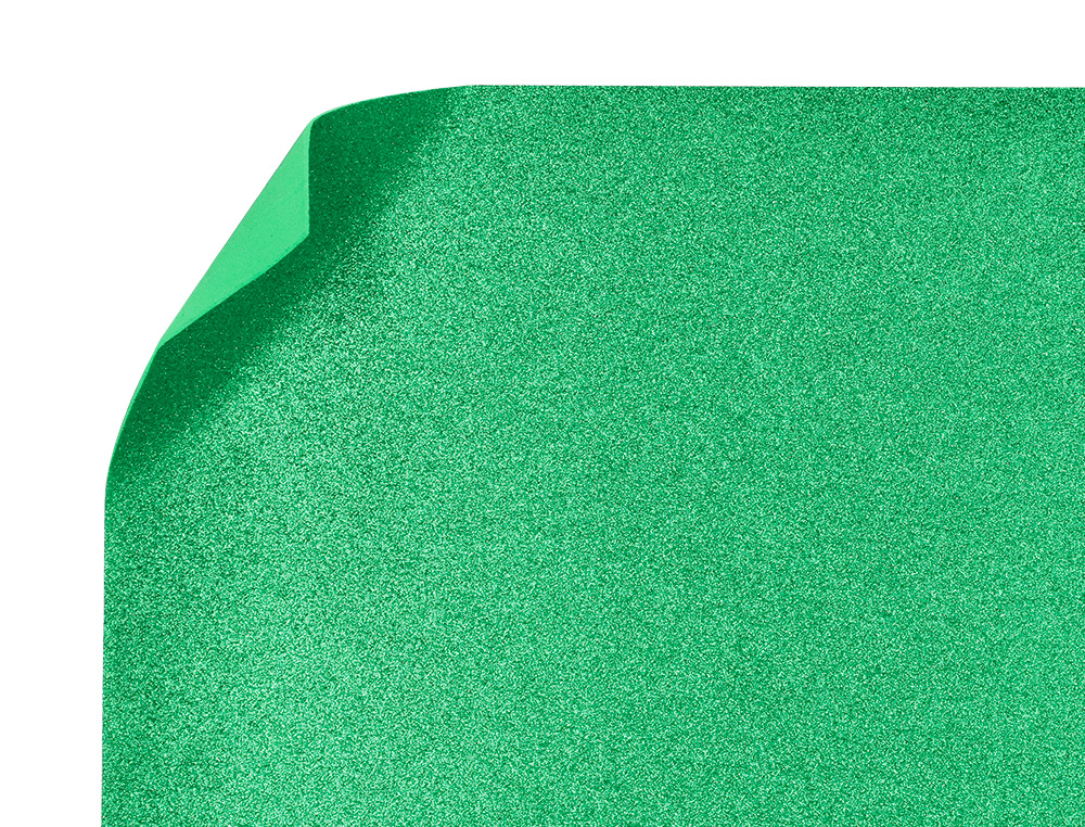 GOMA EVA CON PURPURINA BIODEGRADABLE LIDERPAPEL 50X70CM 60G/M2 ESPESOR 2 MM VERDE