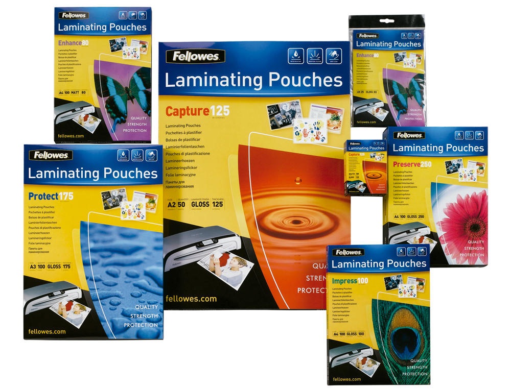 BOLSA DE PLASTIFICAR FELLOWES BRILLO DIN A4 80 MC PACK 25 UNIDADES