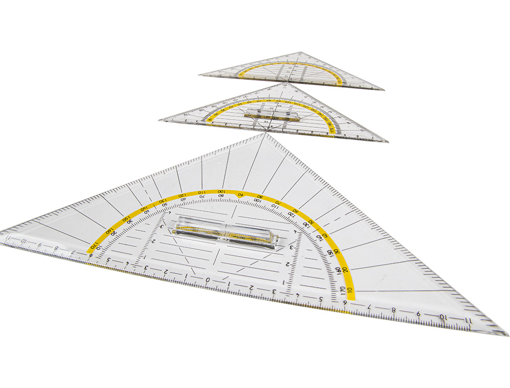 ESCUADRA LIDERPAPEL GEOMETRIA 16 CM PLASTICO CRISTAL