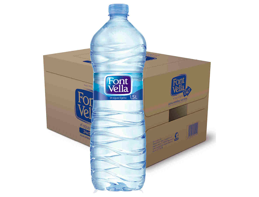 AGUA MINERAL NATURAL FONT VELLA BOTELLA SANT HILARI 1,5 L