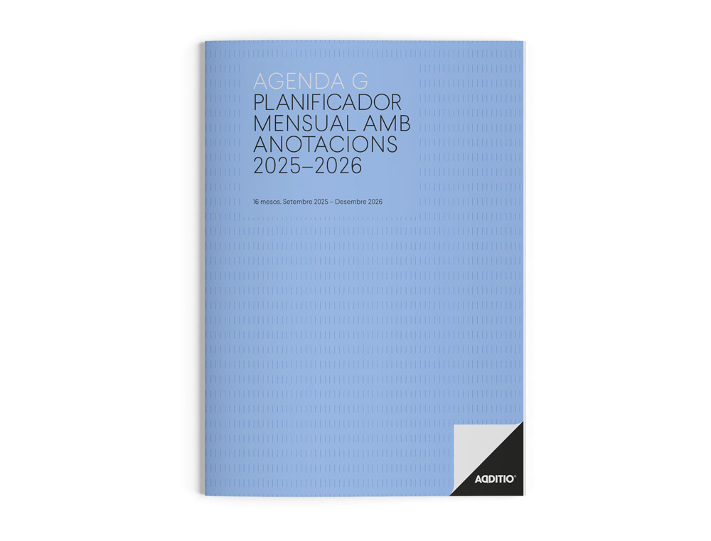 AGENDA ESCOLAR G ADDITIO MES A LA VISTA 2025-2026 CALENDARIO DE PLANIFICACION 19,5 X 28,5 CM EN CATALAN