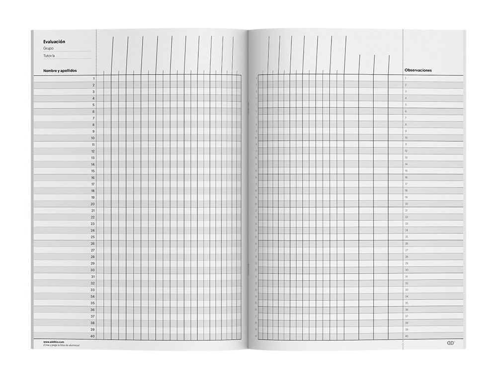 CUADERNO DUPLEX ADDITIO A4 EVALUACION CONTINUA MAS TUTORIA