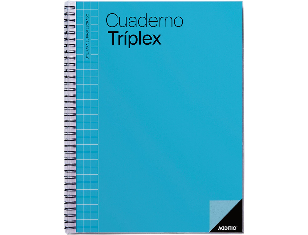 CUADERNO TRIPLEX ADDITIO PLAN DE CURSO EVALUACION AGENDA PLAN SEMANAL Y TUTORIAS FUNDAS TRANSPARENTES 22,5X31CM