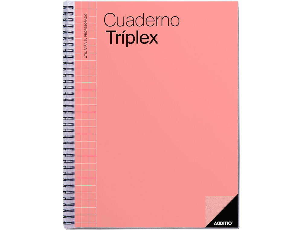 CUADERNO TRIPLEX ADDITIO PLAN DE CURSO EVALUACION AGENDA PLAN SEMANAL Y TUTORIAS FUNDAS TRANSPARENTES 22,5X31CM