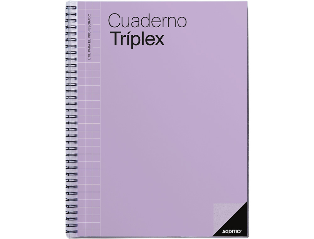 CUADERNO TRIPLEX ADDITIO PLAN DE CURSO EVALUACION AGENDA PLAN SEMANAL Y TUTORIAS FUNDAS TRANSPARENTES 22,5X31CM