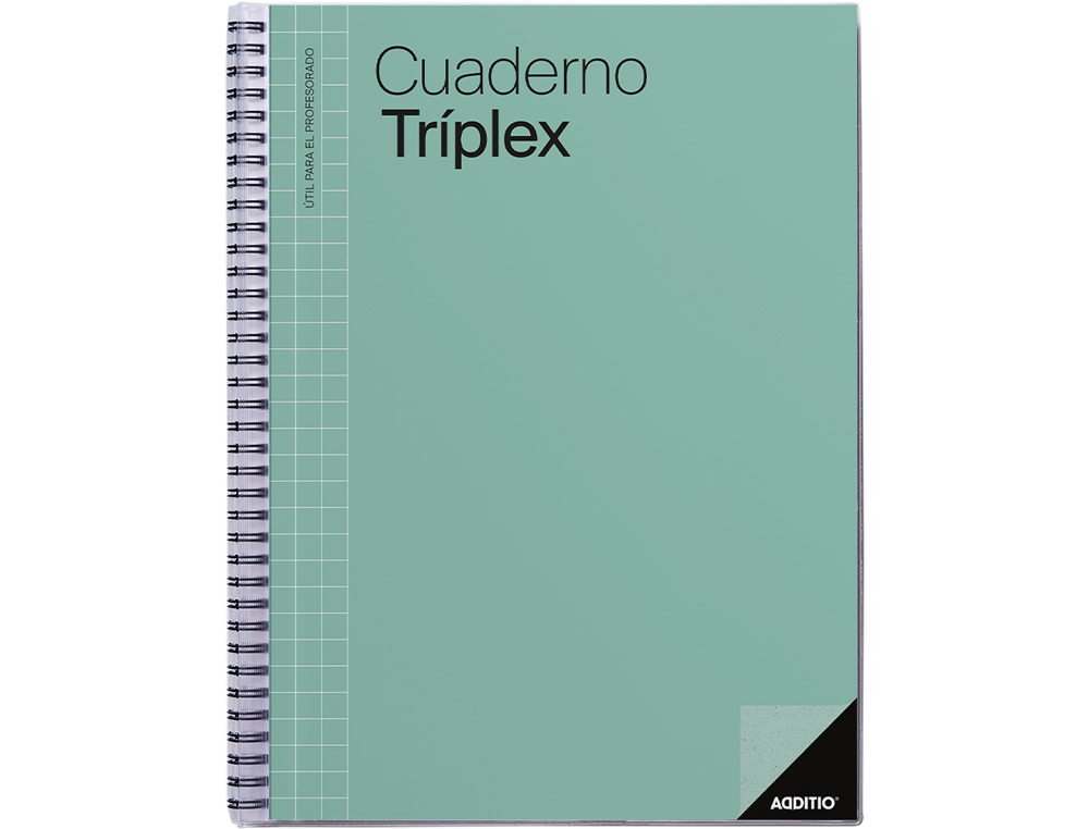 CUADERNO TRIPLEX ADDITIO PLAN DE CURSO EVALUACION AGENDA PLAN SEMANAL Y TUTORIAS FUNDAS TRANSPARENTES 22,5X31CM