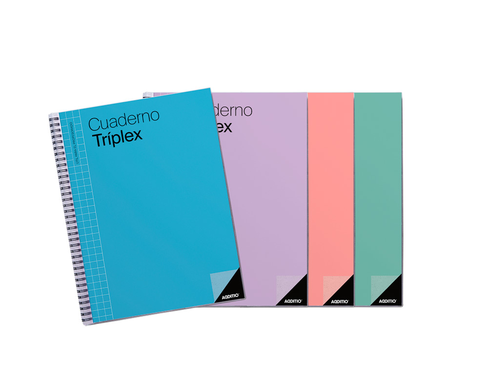 CUADERNO TRIPLEX ADDITIO PLAN DE CURSO EVALUACION AGENDA PLAN SEMANAL Y TUTORIAS FUNDAS TRANSPARENTES 22,5X31CM