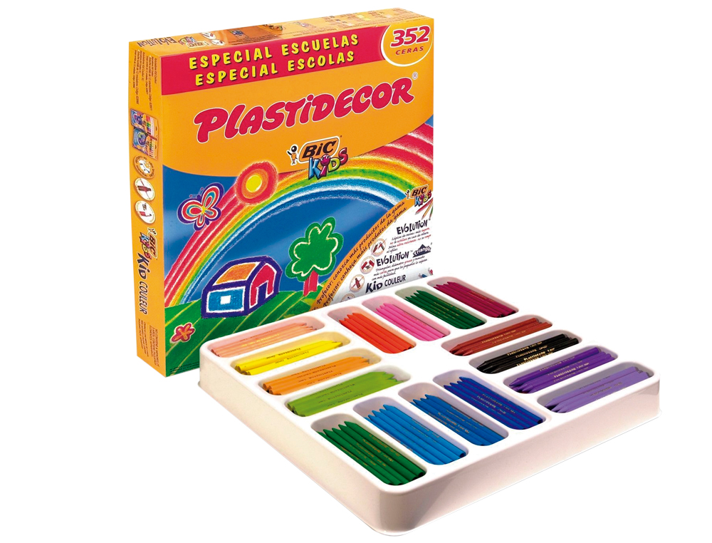 LAPICES CERA PLASTIDECOR SCHOOL PACK DE 352 UNIDADES COLORES SURTIDOS 16 X COLOR
