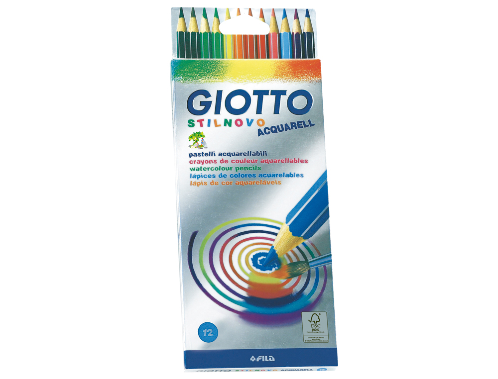 LAPICES DE COLORES GIOTTO STILNOVO ACUARELABLES CAJA DE 12 COLORES SURTIDOS
