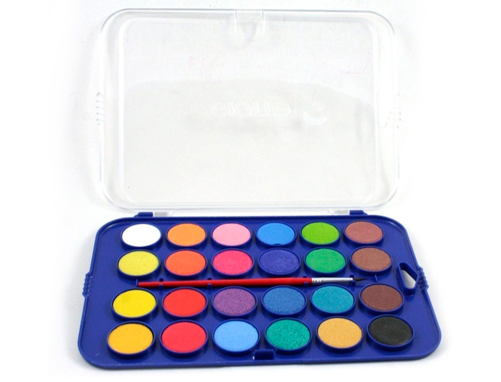 ACUARELA GIOTTO 24 COLORES CON PINCEL ESTUCHE DE PLASTICO