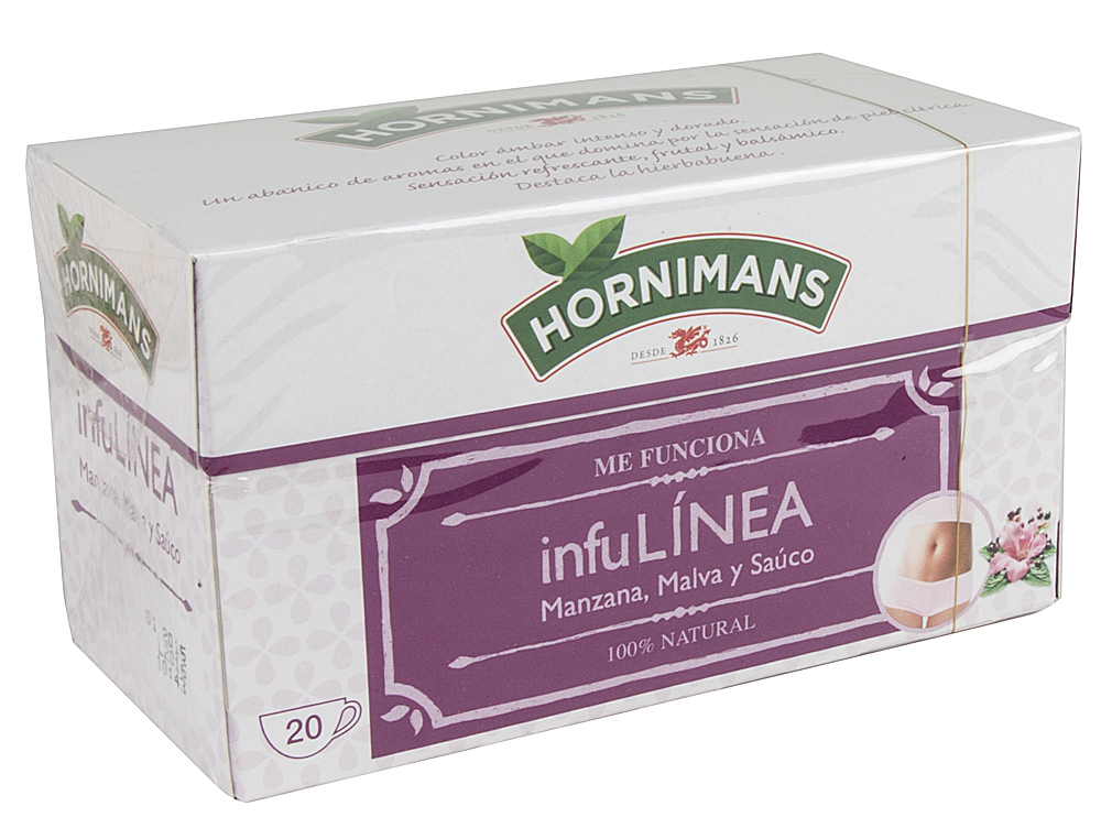 TE HORNIMANS INFULINEA MANZANA MALVA Y SAUCO CAJA DE 20 BOLSAS