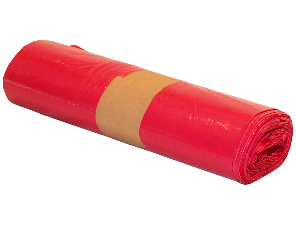 BOLSA BASURA INDUSTRIAL ROJA 85X105CM GALGA 110 ROLLO DE 10 UNIDADES