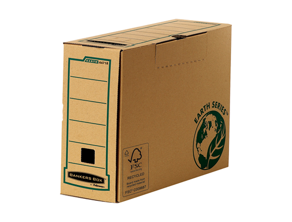 CAJA ARCHIVO DEFINITIVO FELLOWES FOLIO CARTON RECICLADO LOMO 100 MM