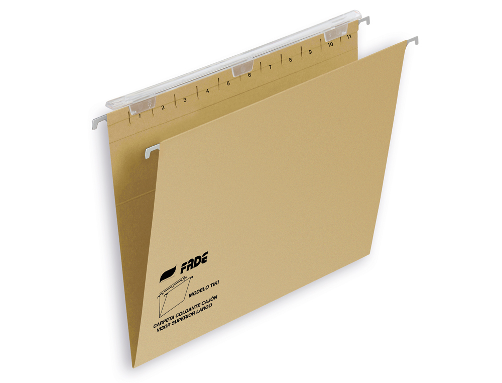 CARPETA COLGANTE FADE TIKI DIN A4 VISOR SUPERIOR 290 MM EFECTO LUPA KRAFT ECO 230 G/M LOMO V