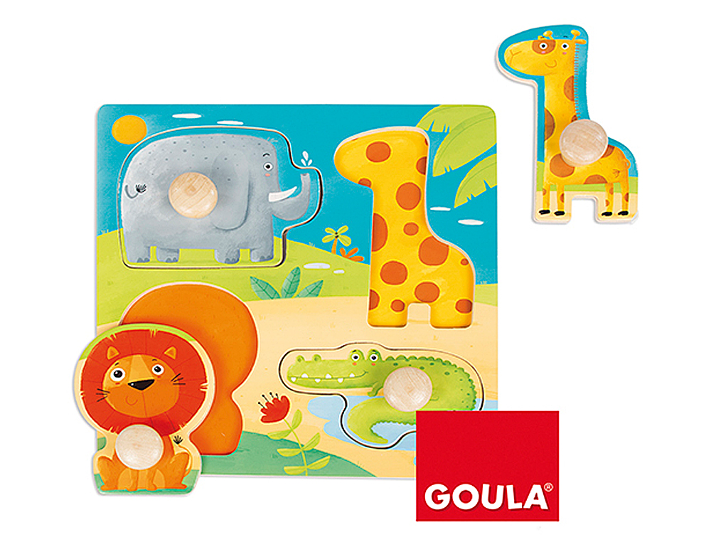 PUZLE GOULA ANIMALES SELVA 4 PIEZAS