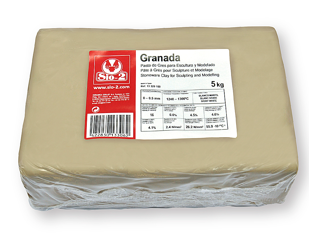 PASTA DE MODELAR SIO-2 GRES GRANADA PARA ESCULTURA Y MODELADO PAQUETE DE 5 KG