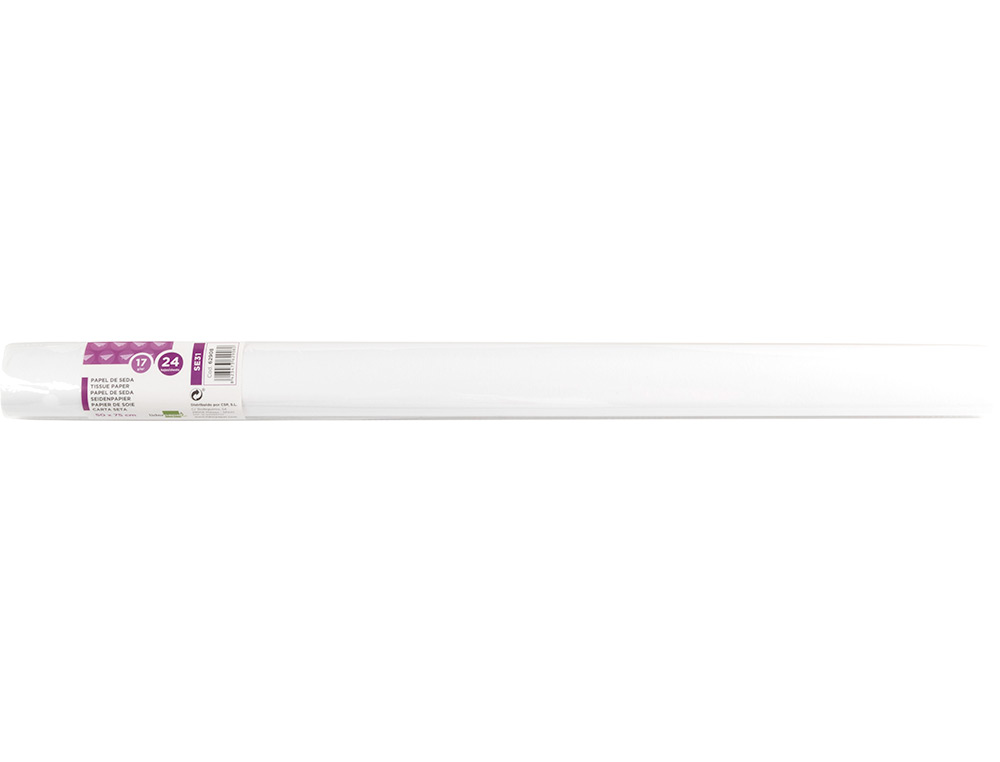 PAPEL SEDA LIDERPAPEL BLANCO 17G/M2 ROLLO DE 24 HOJAS 50X75CM