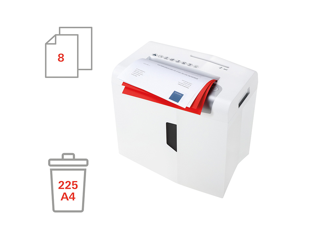 DESTRUCTORA DE DOCUMENTOS HSM SHREDSTAR X8 CAPACIDAD DE CORTE 8 H EN PARTICULAS DESTRUYE GRAPAS CLIPS CD Y TARJETAS