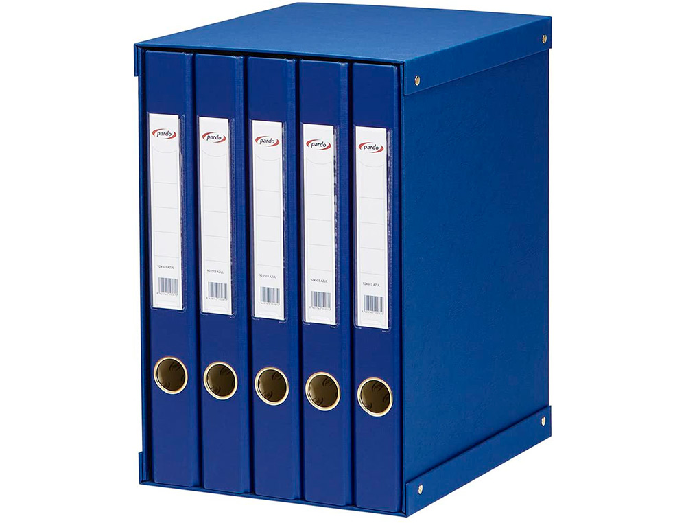 MODULO PARDO 5 ARCHIVADORES DE PALANCA FOLIO 2 ANILLAS 25 MM AZUL 350X230X300 MM
